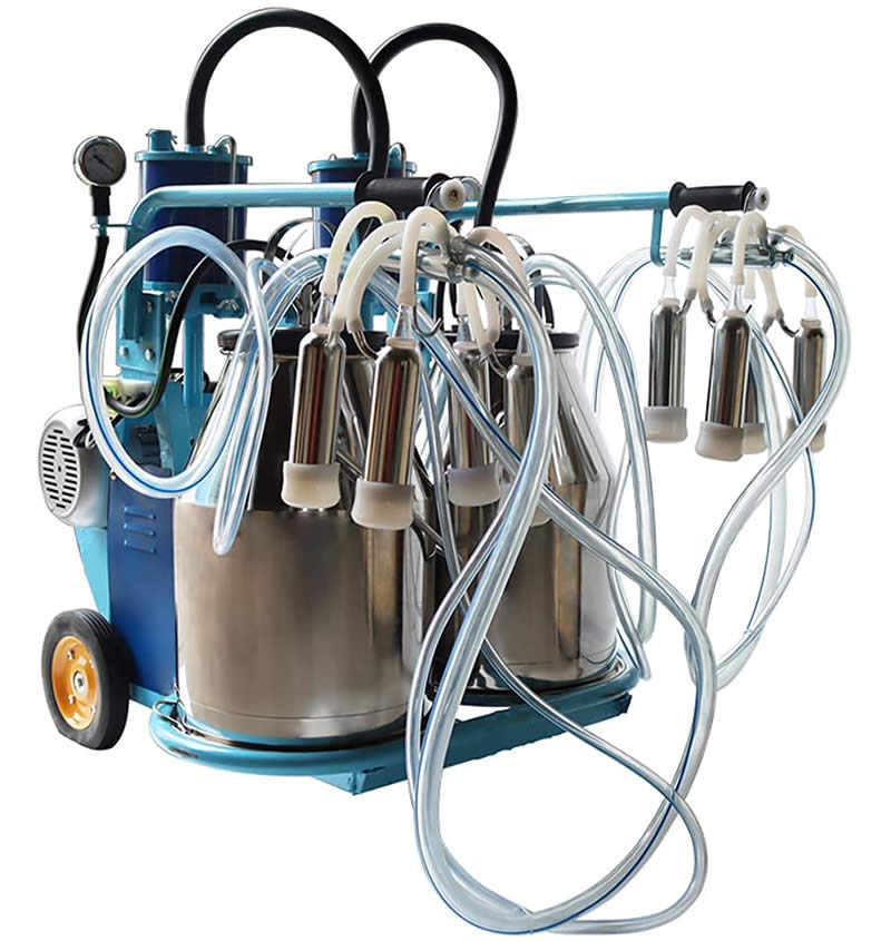 INTBUYING Electric Double Barrel Piston Milking Machine for Cows