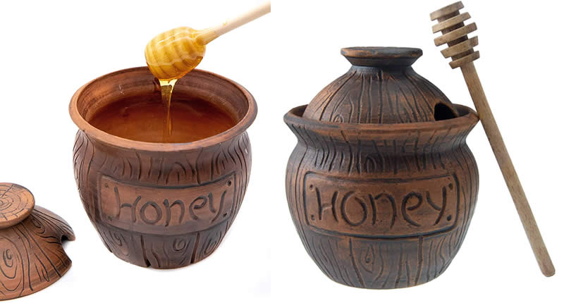 Ceramic Honey Pot Made Out of Solid Clay Piece