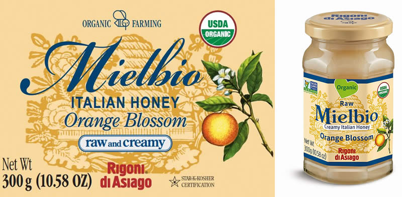 Mielbio Organic Italian Raw and Creamy Honey, Orange Blossom