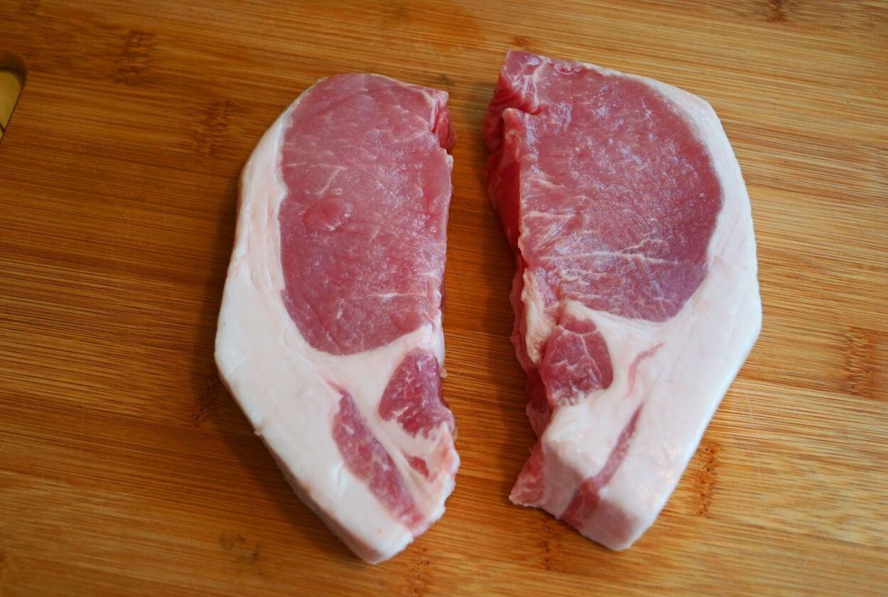Red Wattle Pig meat chops