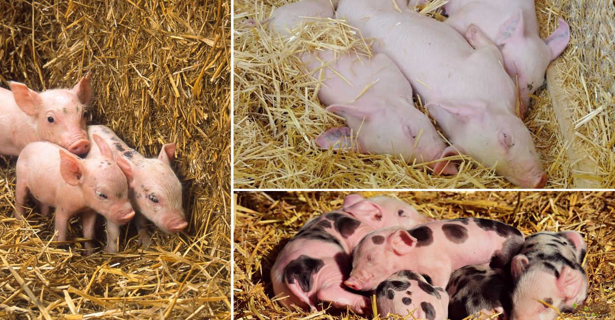 create a bedding of straw around the sow